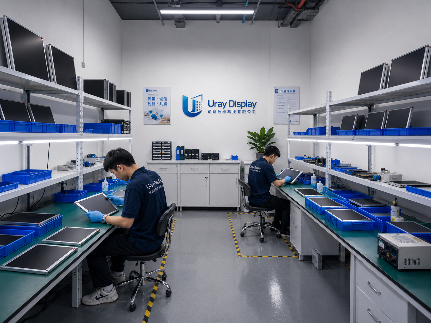 Uray Display LCD 模组车间加工与检测现场