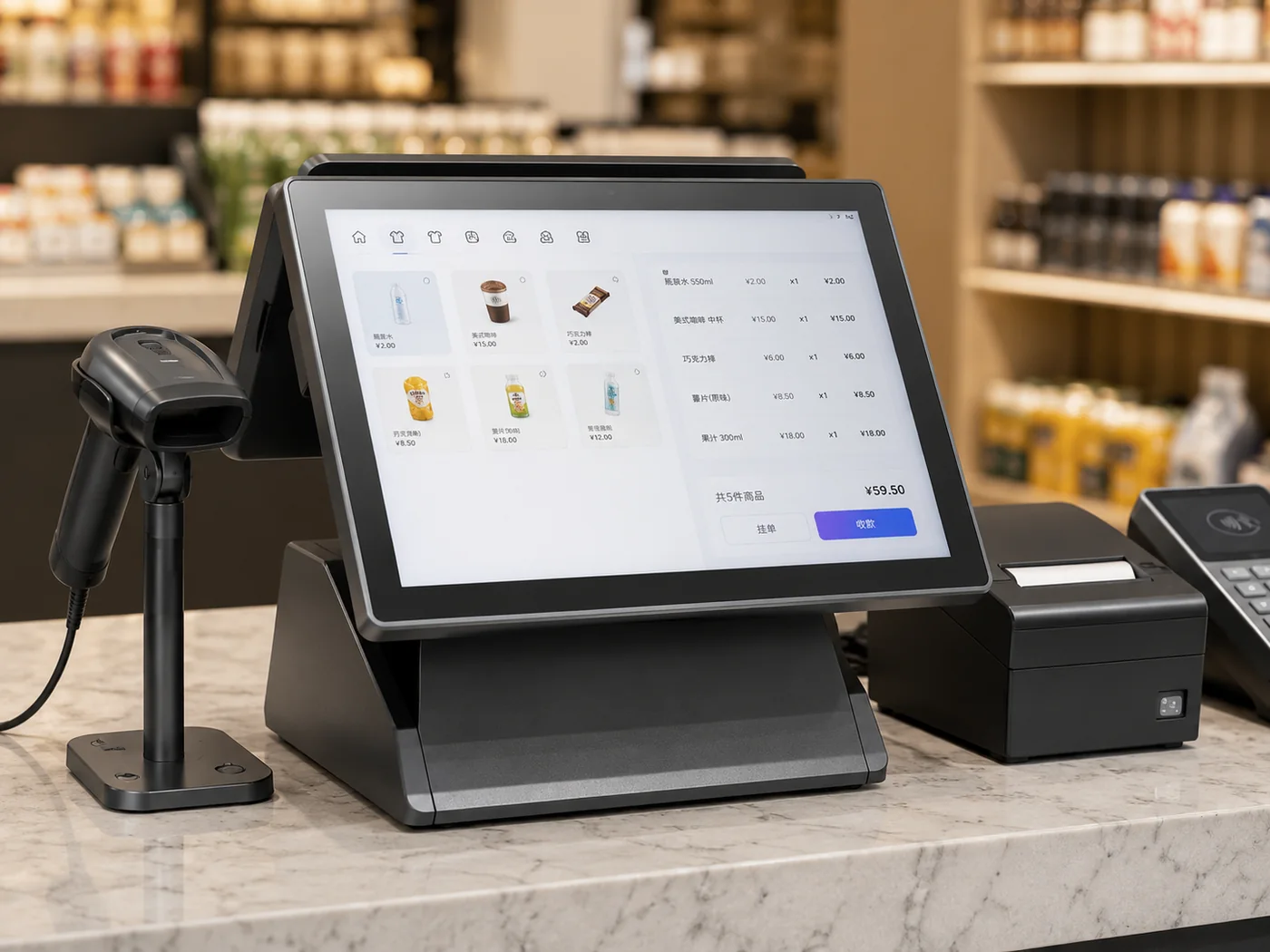 POS 收银终端中的嵌入式 LCD 显示器